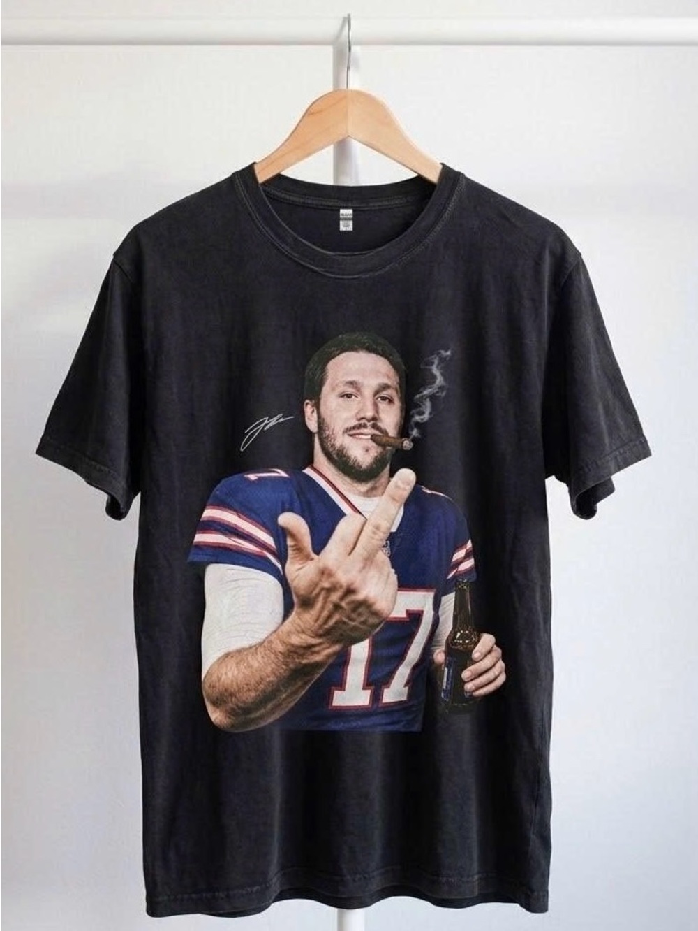 Josh Allen #17 Bootleg Style Graphic T-shirt | Buffalo Football Fan Apparel
